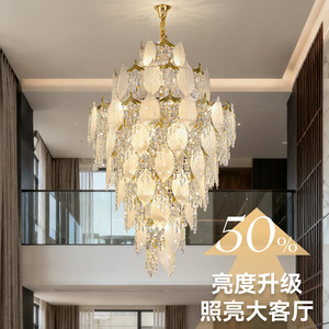 Luxury Duplex Crystal Staircase Chandelier Long Led <b>Light</b> Source For Villa Hotel Lobby Living Room Multi Story Home <b>Lighting</b> - Product Image 1