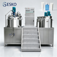 Machine d'émulsification sous vide ESKO 500L à installation fixe pour la fabrication de dentifrice, onguents, crèmes pour le visage, lotions, gels et pâtes cosmétiques