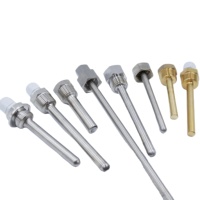 Calentador de agua de acero inoxidable 304 duradero, piezas del sistema de calefacción, manga del Sensor de temperatura pulido, manga protectora del termómetro