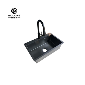 Gran oferta de alta calidad, fregadero de cocina de un solo cuenco de acero inoxidable 304 negro para uso doméstico con grifo - Product Image 2