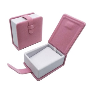 Custom logo Jewelry Box Packaging pink Color in a Book Shape Velvet <b>Ring</b> Pendant Necklace Jewelry Box - Product Image 3