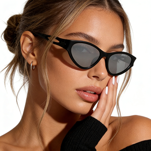 Lunettes de soleil polarisées œil de chat tendance pour femmes, personnalisables, unisexe, pour hommes, noires, marron, de créateur, de luxe, collection 2026 - Product Image 2