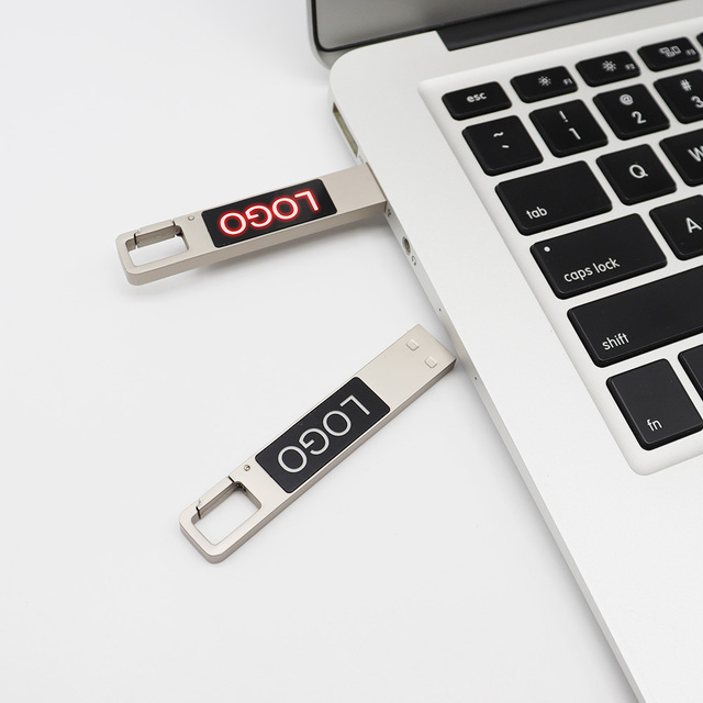 Wholesale Pendrive USB2.0 16GB 32GB 64GB LED Light up Glowing logo Gadget Electronic Custom logo Mini Metal Usb Flash Drives