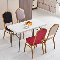 Chaise d'église empilable de couleur personnalisée, chaise de banquet en métal pour restaurant, chaise de salle à manger
