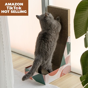 แผ่นลับเล็บแมวแนวตั้งแผ่นข่วนรูปแมวในบ้านรูปตัวแอลลูกบอลติดผนัง - Product Image 1