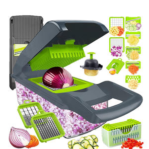 Hachoir à Légumes Manuel 16 en 1 en Plastique, <span class=keywords><strong>Mandoline</strong></span> Coupe-Oignon, Fruits et <span class=keywords><strong>Carottes</strong></span>, Trancheuse et Découpe-Légumes - Product Image 1