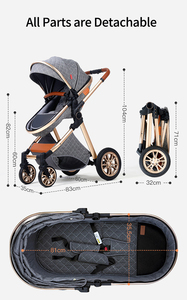 Cochecito de bebé rosa con logotipo personalizado, carrito de bebé a bajo precio - Product Image 4