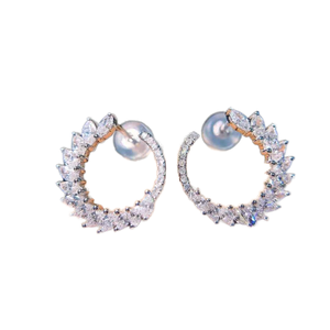 Pendientes de Oro Sólido con Diamantes Cultivados en Laboratorio, Corte Marquesa, Color DEF, Clásicos para Mujer, Uso Diario, Boda, Compromiso, Moda - Product Image 2