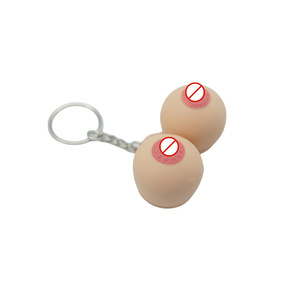 Mini Juguete Divertido con Forma de Senos, Juguete Antiestrés de Silicona, Simulación de Senos, Llavero con Forma de Senos - Product Image 4