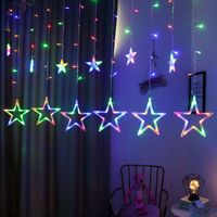 2025 Ramandan lune étoiles étoilé coloré Led guirlande lumineuse chambre rideau décoration lumières