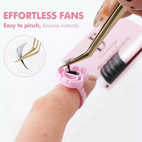 Extensions de cils volume noir mat en soie PBT, sans cruauté animale, fabriquées à la machine, en plateaux, fournitures en gros