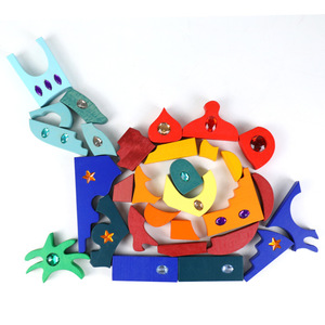 Blocs de construction <span class=keywords><strong>en</strong></span> <span class=keywords><strong>bois</strong></span> colorés créatifs château de jouets éducatifs pour enfants de 2 à 4 ans emballé dans une boîte - Product Image 5