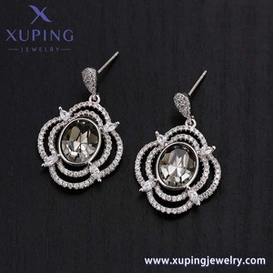 Joyería XUPING 93892, gran oferta, pendientes de cristal multicolor, pendientes creativos de color dorado chapados en platino simples a la moda para mujer - Product Image 5