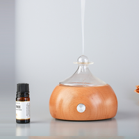 Plateau décoratif en bois naturel ultrasonique Mini automatique parfum d'arôme huile essentielle diffuseur de brume froide