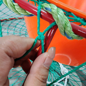 Nasse ronde multifilament pour crabons royaux, pot à crevettes robuste avec double nœud, cage de pêche en haute mer à une entrée pour la capture des crabons - Product Image 5