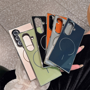 Étui de téléphone magnétique pliable dégradé pour <span class=keywords><strong>Samsung</strong></span> Z Fold 8 Ultra 7 6 5 4 avec protection d'écran en verre et coque arrière en PC électroplaqué - Product Image 5