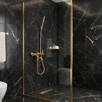 Ensemble de douche mural en or poli, robinet de baignoire en acier inoxydable SS304