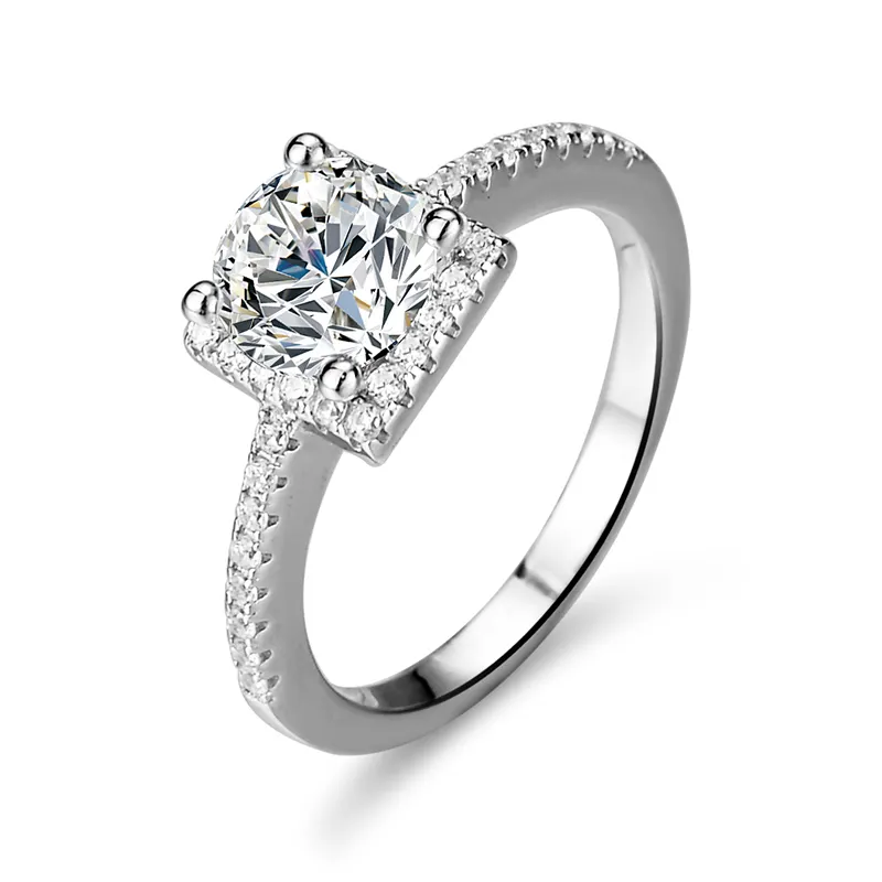 Anéis de casamento de prata esterlina 925, anéis de casamento, mulheres, joias finas, modernos, 18k, anel de moissanite