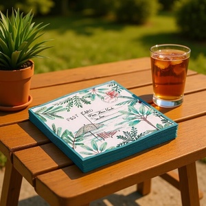 <span class=keywords><strong>Serviette</strong></span> en <span class=keywords><strong>papier</strong></span> jetable écologique à 2 plis, imprimée motif cocotier, production sur mesure en Chine, pour banquets - Product Image 3
