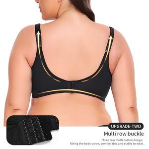 Reggiseno Plus Size con Anello in Acciaio, Liscio, Senza Cuciture, Regolabile, Fornitura Diretta dalla Fabbrica per il Commercio Estero - Product Image 4