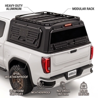 Coque de camping-car en alliage d'aluminium personnalisable avec trois portes pour camionnettes pleine grandeur et de taille moyenne 4x4 pour le camping hors route