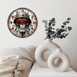 Round Wooden <b>Wall</b> <b>Clock</b> 25x25Cm Rustic Farmhouse <b>Silent</b> Non Ticking Country Living Room Decor - Product Image 2