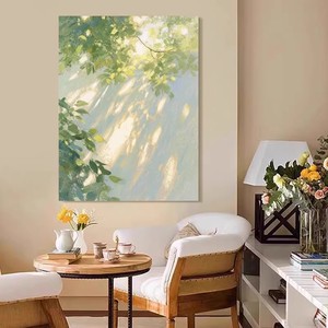 Light And Shadow <b>Plant</b> Oil Canvas Decorative Painting Rectangle White <b>Frame</b> Landscape <b>Plants</b> And Flowers Inkjet Printing - Product Image 2