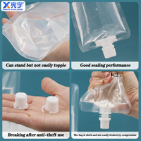 Pochettes souples transparentes de 100 ml à 500 ml avec bec verseur, imprimées en héliogravure, pour jus et boissons