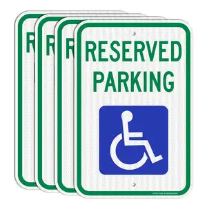 China Logo Print All Reserved Aluminum Parking Signs Custom Reserved Parking Signs Handicap Parking Sign