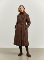 Veste longue imperméable et coupe-vent grande taille QLYP, nouvelle collection mode hiver, design classique avec fermeture éclair et ceinture à revers