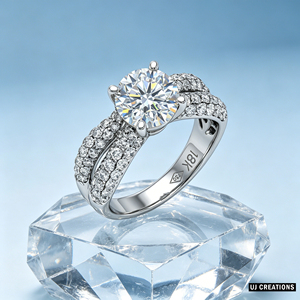 Bague de mariage personnalisée en or massif 10K 14K 18K avec diamant de laboratoire de 1,00 carat certifié IGI, qualité VVS-VS, taille brillant - Product Image 5
