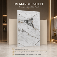 Panneau mural en PVC MORLENX gris givré moderne, effet marbre brillant, pour projets de bureaux de luxe, salles de bain et entrepôts