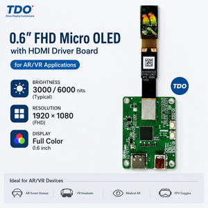 Modul Layar Micro OLED 0.6 Inci 6000 Nits/3000nits 1920 * 1080 FHD 1080P untuk Kacamata AR VR Dengan Papan Penggerak HD-MI/Type-C - Product Image 1