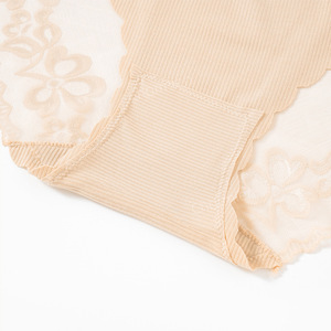Slip da Donna a Vita Alta con Pannelli in Pizzo, Traspiranti e Confortevoli, Asciugatura Rapida, Morbidi e Delicati sulla Pelle, Tinta Unita - Vendita Calda ODM - Product Image 5