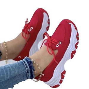2023 Spring/Summer New Front Lacing Casual TPR Thick Sole Large European and American <strong>Round</strong> <strong>Toe</strong> Low Top Single <strong>Shoe</strong> - Product Image 1