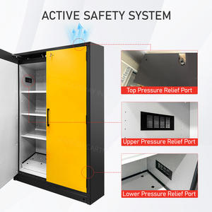 ארון בטיחות צהוב נגד פיצוץ Cartmay EN 14470-1 לגלילי גז ופחיות תרסיס עם עמידות בפני קורוזיה - Product Image 4
