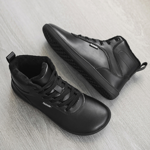 Fabricante de China, marca personalizada, caja de punta ancha, <span class=keywords><strong>botas</strong></span> altas para hombres y mujeres, zapatos descalzos de cuero Pu cálidos para la nieve de invierno informales - Product Image 3