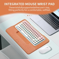 Repose-poignets marron pour clavier, tapis de souris pour ordinateur, tapis de bureau ergonomique en mousse à mémoire de forme avec base en gel antidérapante pour le bureau