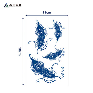 Autocollants de <span class=keywords><strong>tatouage</strong></span> temporaire semi-permanent en papier imperméable à base de jus végétal, 80 motifs, 110x180mm, finition mate, effet phosphorescent, motif végétal pour le corps - Product Image 4