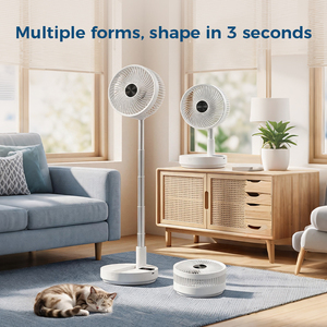 8-Inch Portable <b>Standing</b> <b>Fan</b> Desktop <b>Fan</b> Adjustable Oscillating Cooling <b>Fan</b> Telescopic Electric <b>Fan</b> for Home Office Bedroom - Product Image 6