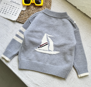 Pull <span class=keywords><strong>cardigan</strong></span> à fermeture éclair pour garçons, nouveau modèle coréen 2025, veste en tricot décontractée, haut d'automne - Product Image 6