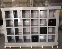Vente directe d'usine en granit gris naturel Columbarium avec porte noire