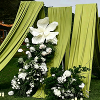 Rideaux de fond en soie de lait personnalisés en usine, décorations de plafond pour scène de mariage, décorations de fête