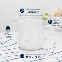 Mug en céramique violet moucheté 420 ml avec logo personnalisé, tasse à café rétro en porcelaine lavande pour cadeau de bureau, conforme aux normes FDA