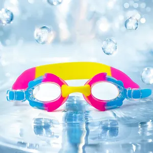 流利的硅胶背带新款钢化玻璃谷歌防雾防紫外线景观游泳眼镜