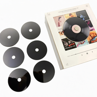 DIY 9 pièces : Disque rotatif vierge en acrylique pour lecteur de musique, avec autocollant magnétique NFC pour enregistrement audio sur vinyle et aimant de réfrigérateur