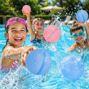 Ballons d'<span class=keywords><strong>eau</strong></span> réutilisables en silicone à remplissage rapide, jouets de combat aquatique pour enfants, rechargeables, pour piscine, plage, fête en plein air, cadeau d'été - Product Image 6