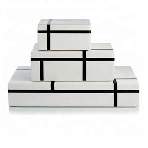 Beautifully Handmade American Style <b>Resin</b> MDF Polished Finish Customizable Color Rectangular Storage Box Set Lametierartz - Product Image 3