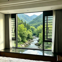 Ventanas de Doble Acristalamiento Insonorizadas Resistentes a Huracanes, Ventana Abatible de Aluminio con Aislamiento Térmico para Casa