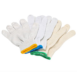Alta calidad barato hombres mujeres tejido Protección Laboral jardinería seguridad blanco algodón mano trabajo guantes - Product Image 4